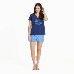 Women's Dog Love Snuggle Up Relaxed Sleep Vee
