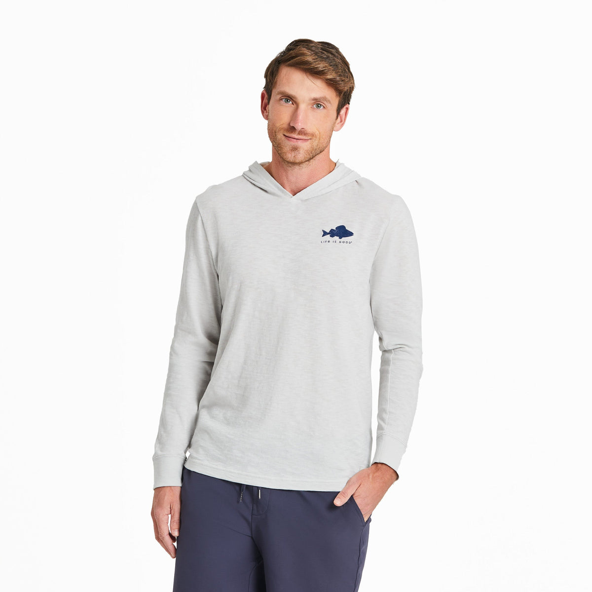 Men's Beer Fishy Fishy Textured Slub Hoodie