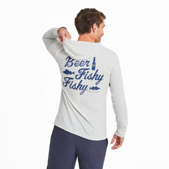 Men's Beer Fishy Fishy Textured Slub Hoodie