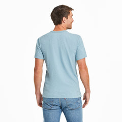 Men's Solid Slub Slim Fit Pocket Tee