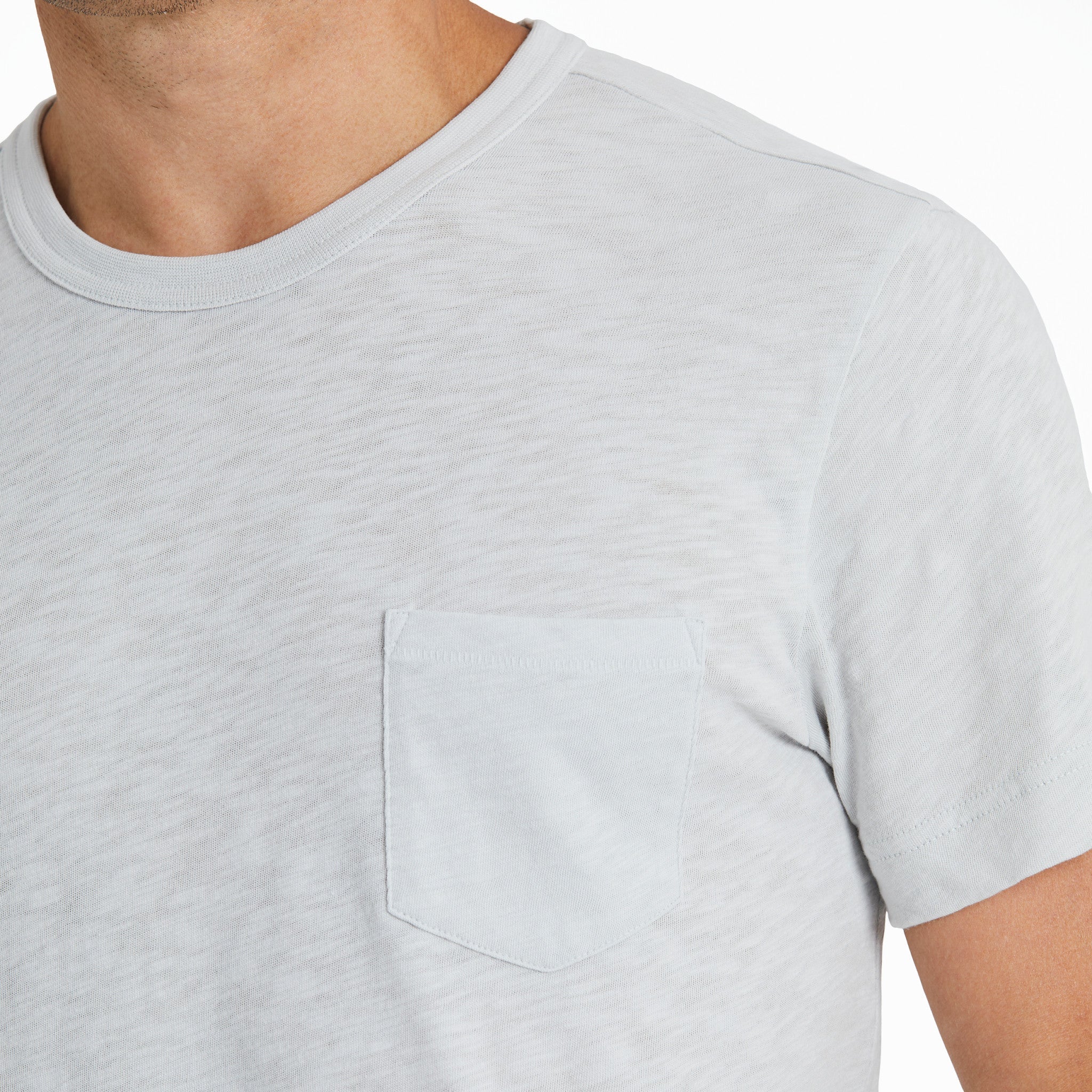 Men's Solid Slub Slim Fit Pocket Tee