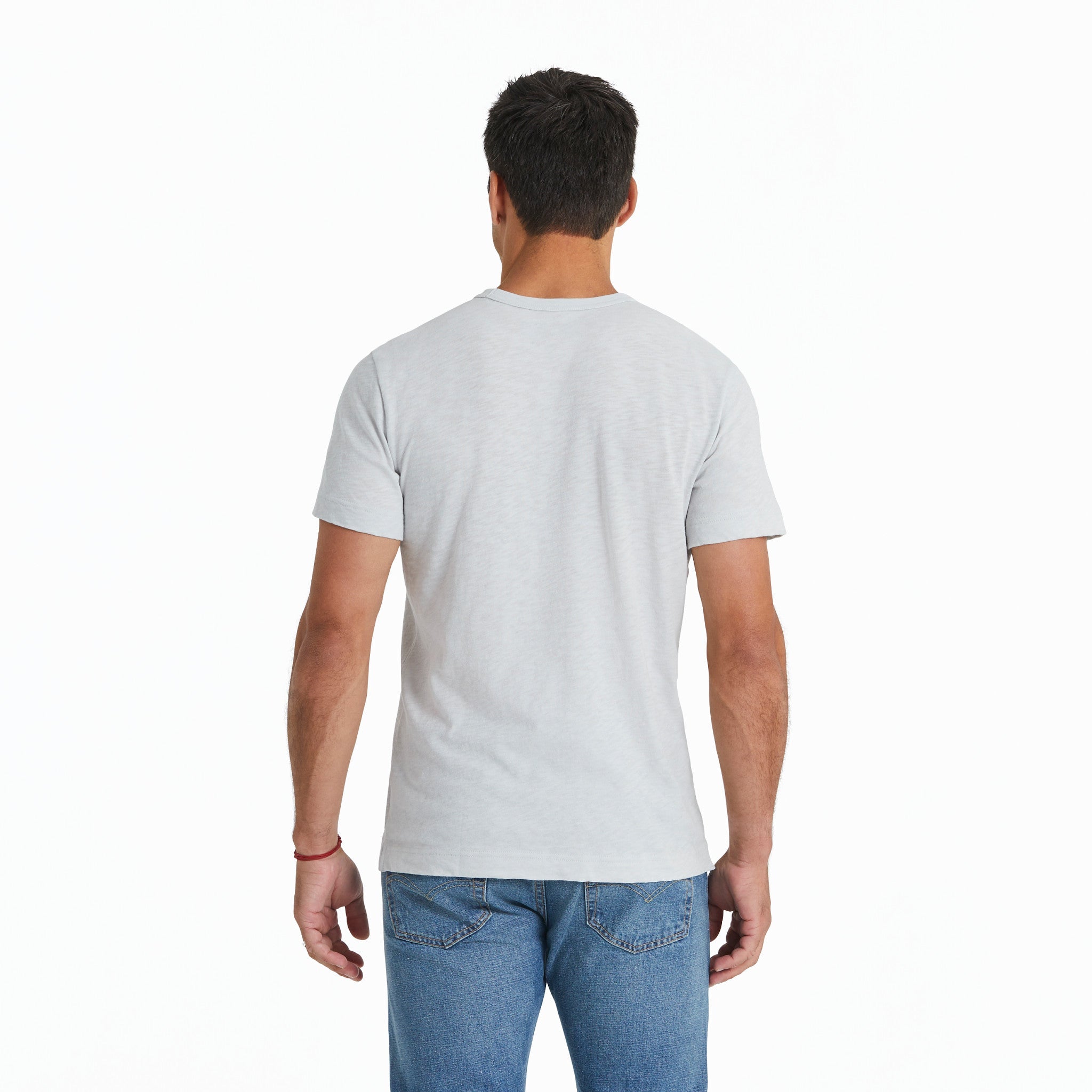 Men's Solid Slub Slim Fit Pocket Tee