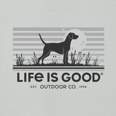 Men's Life is Good Outdoor Co. Dog Scene Long Sleeve Sun Crusher Hoodie
