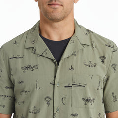 Men's Fish Tackle Box Pattern Camp Shirt
