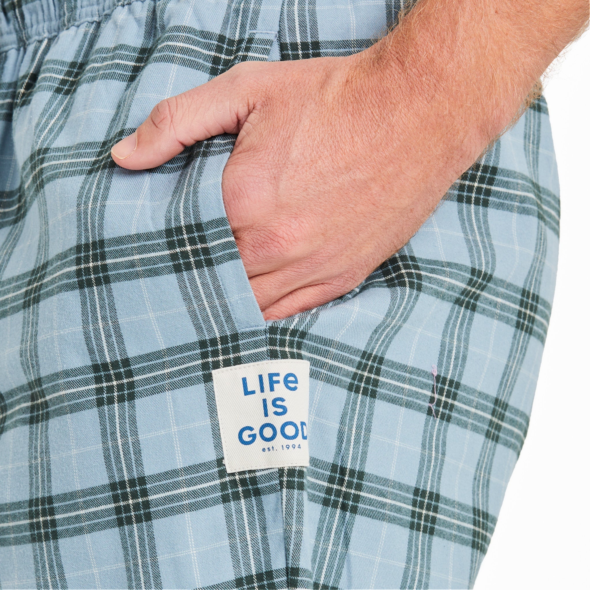 Men's Smoky Blue Check Classic Sleep Pant