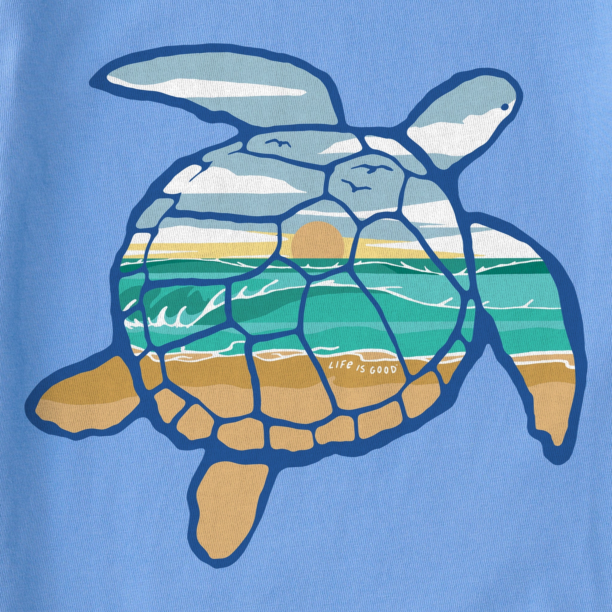 Kids Macro Micro Sea Turtle Oceanscape Short Sleeve Crusher Tee