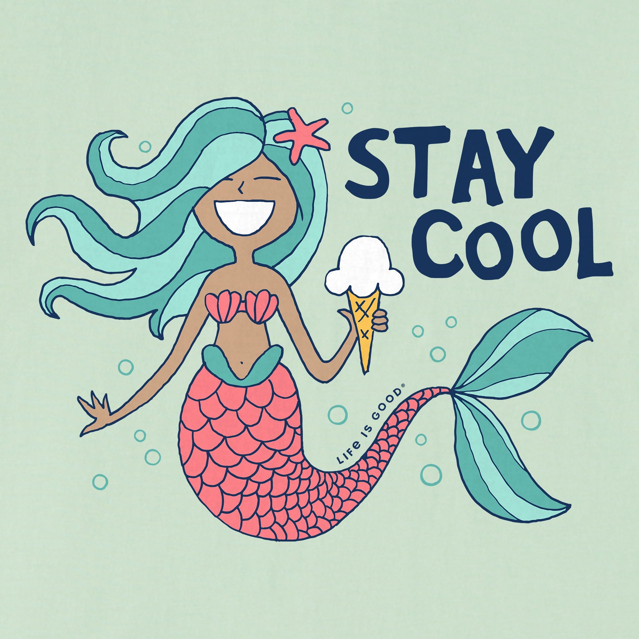 Kids Stay Cool Mermaid Short Sleeve Crusher Tee