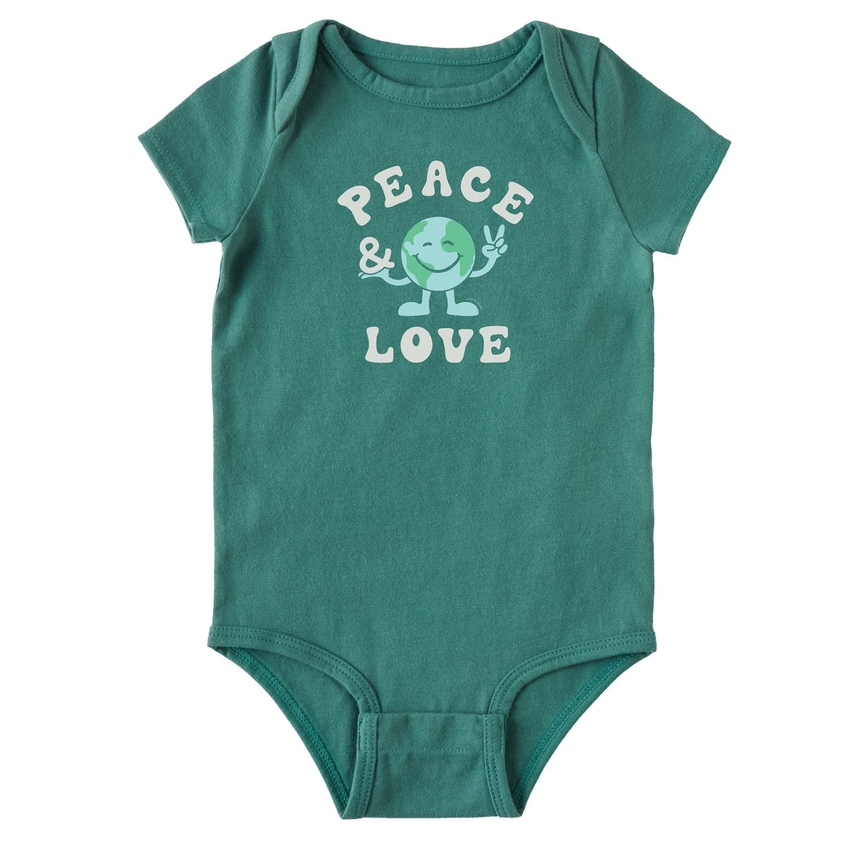 Baby Peace & Love Earth Short Sleeve Crusher Bodysuit