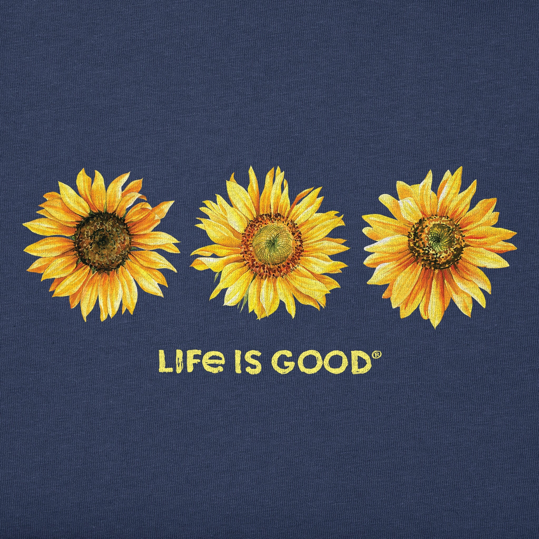 Women's 3 Sunflowers Long Sleeve Crusher Tee