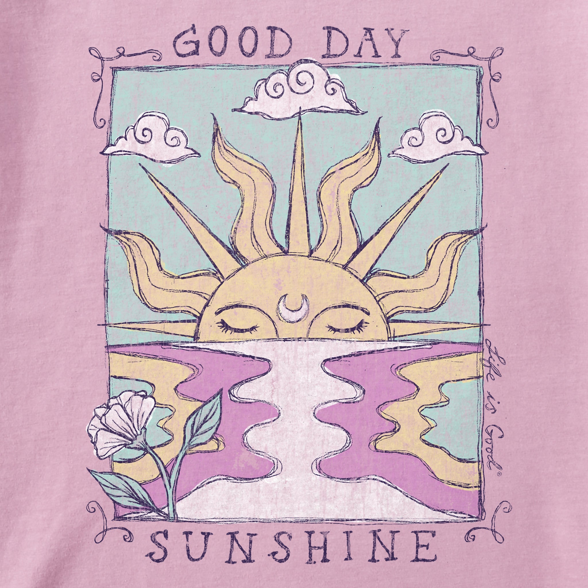Women's Good Day Sunshine Ocean Short Sleeve Crusher Tee