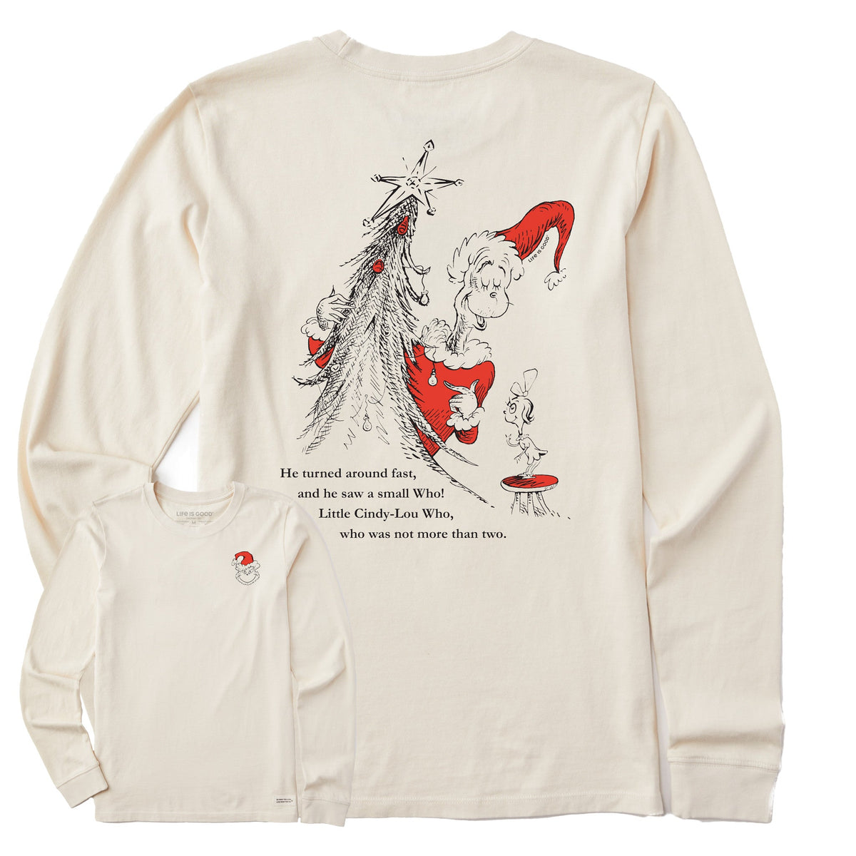 Women's Grinch Christmas Tree w Cindy Long Sleeve Crusher Tee