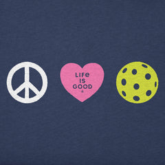 Women's Clean Peace Love Pickleball Short Sleeve Vee