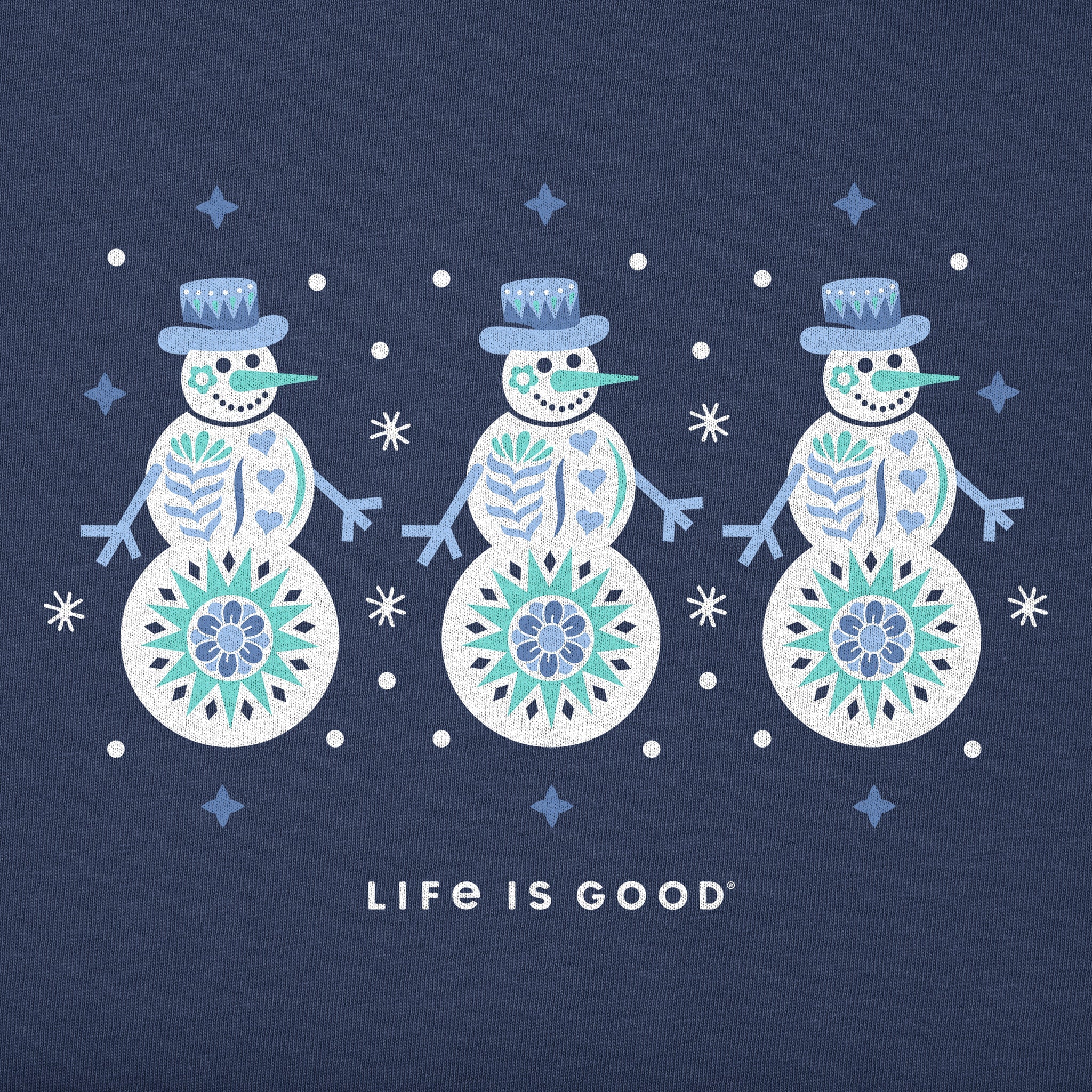 Kids 3 Snowmen Short Sleeve Crusher Tee