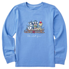 Kids Oh What Fun Winter Puppies Long Sleeve Crusher Tee