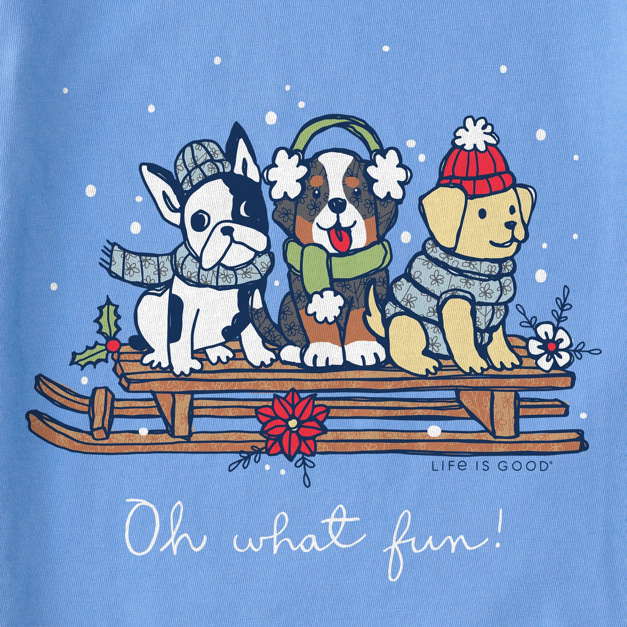 Kids Oh What Fun Winter Puppies Long Sleeve Crusher Tee