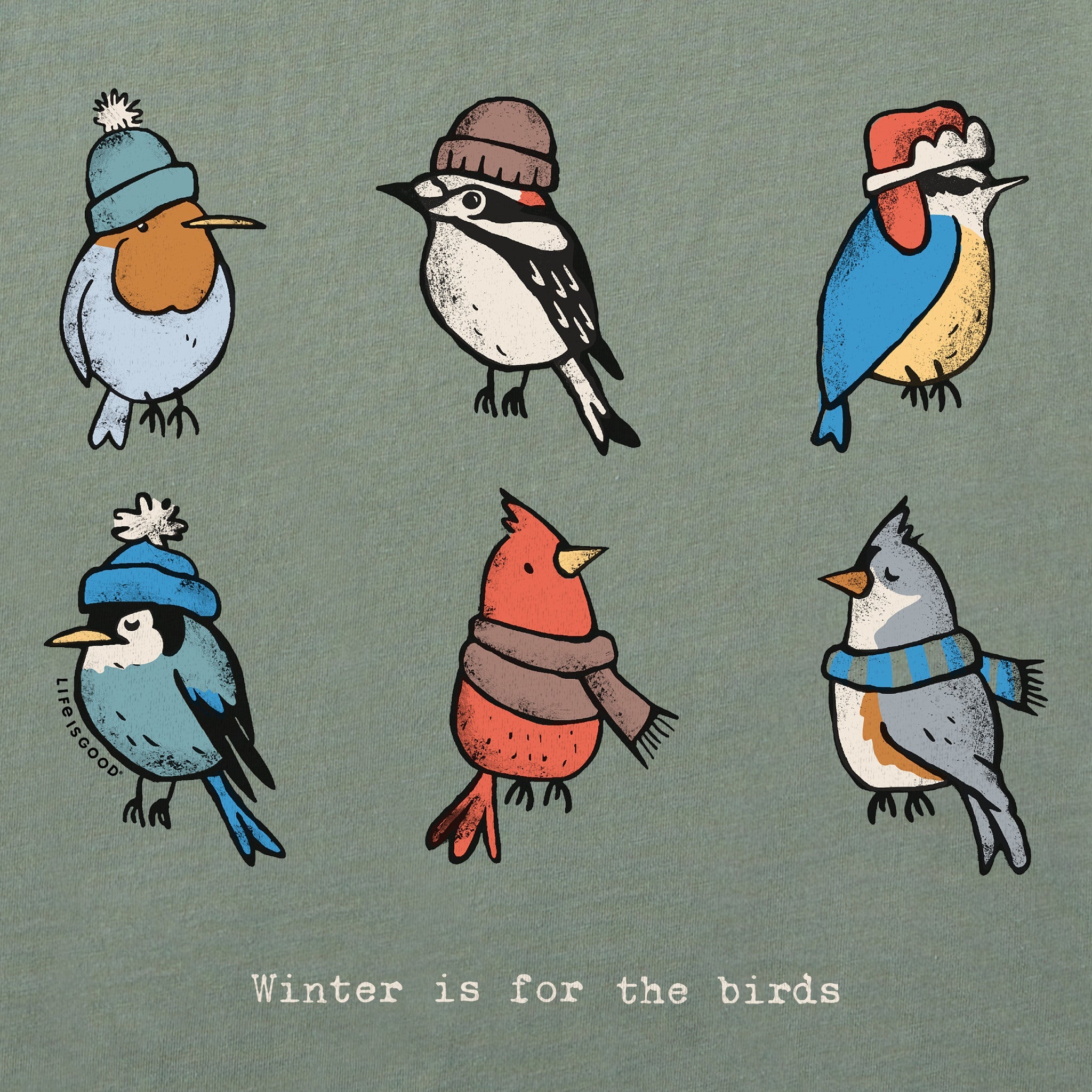 Men's Winter is for the Birds Grid Long Sleeve Crusher Tee