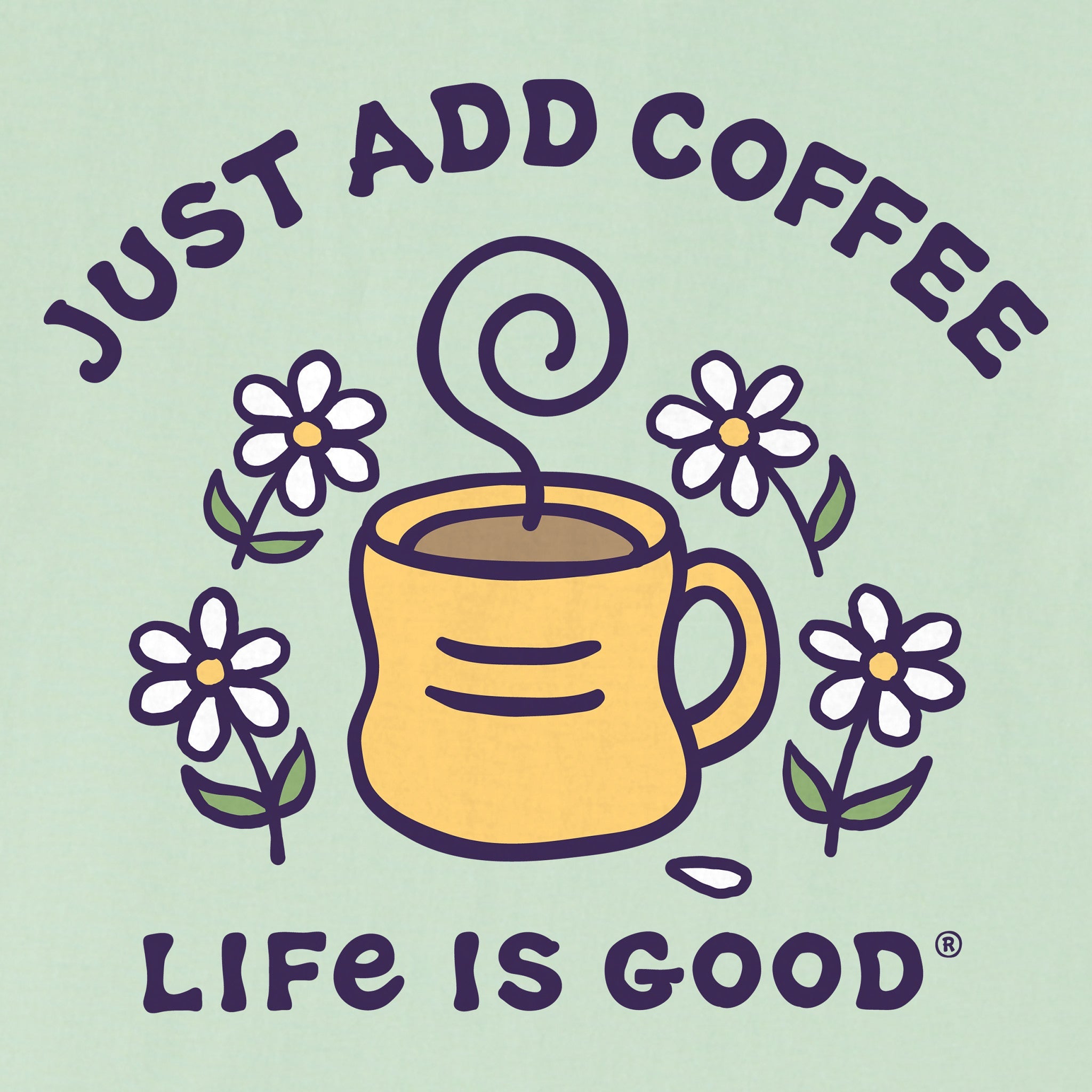 Women's Just Add Coffee & Daisies Short Sleeve Tee