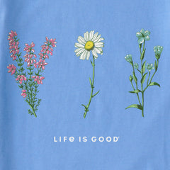 Women's Detailed Wildflowers Long Sleeve Crusher Vee