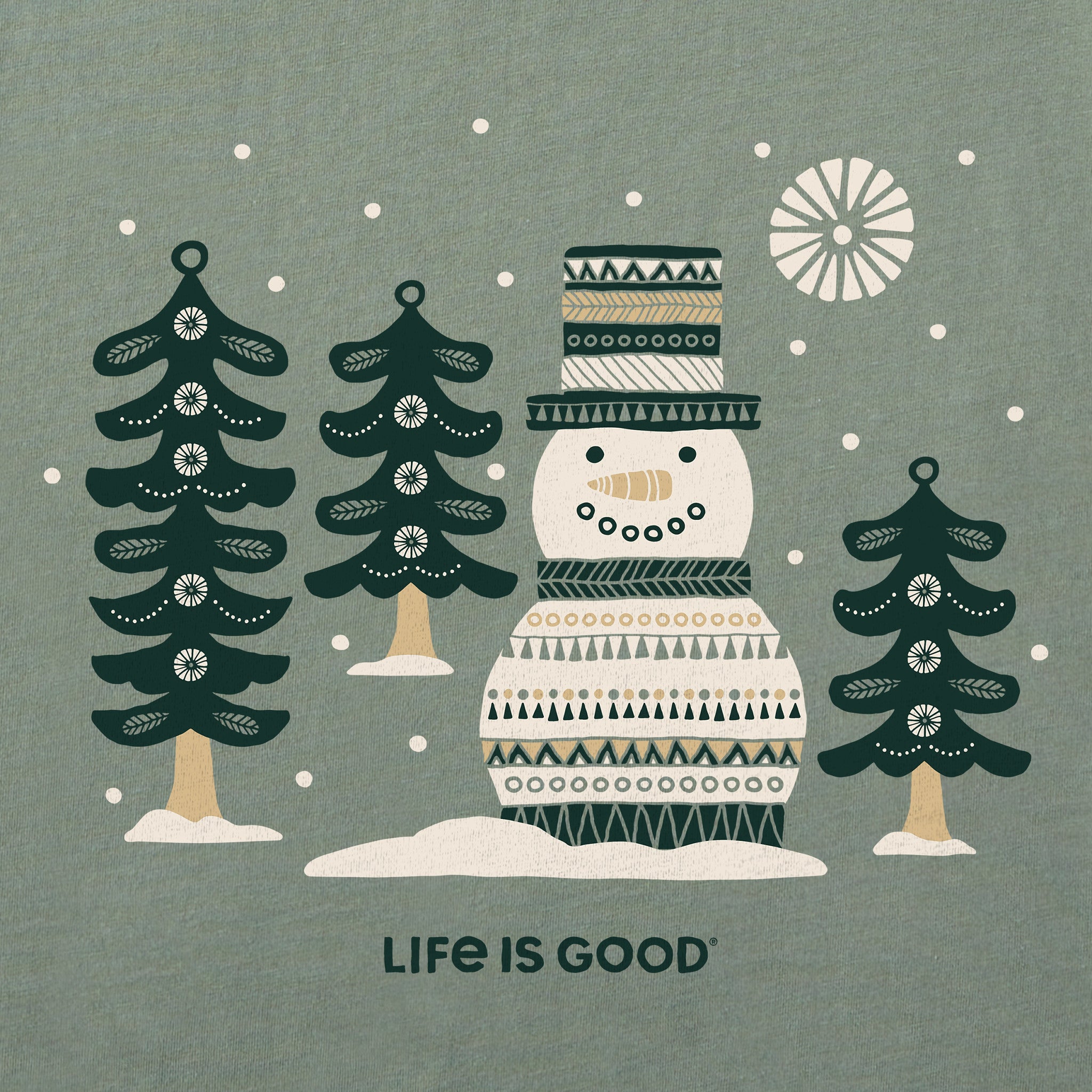 Men's Snowman and Trees Short Sleeve Crusher Tee