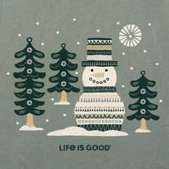 Men's Snowman and Trees Short Sleeve Crusher Tee