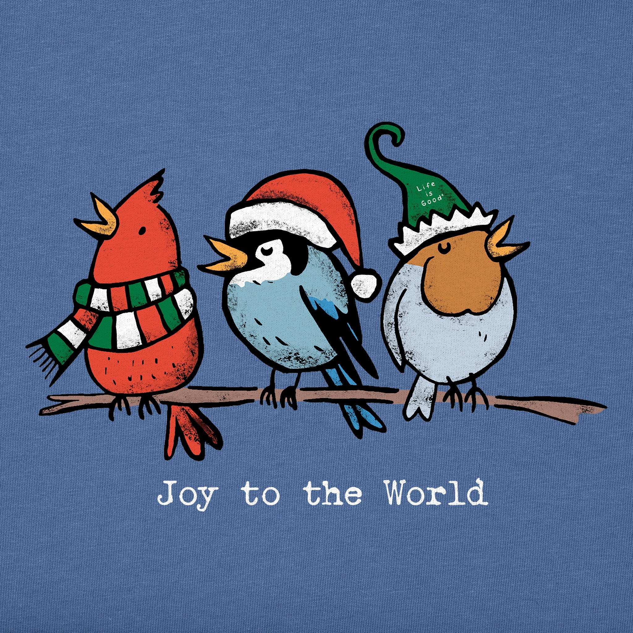 Women's Joy to the World Birds Long Sleeve Crusher Vee