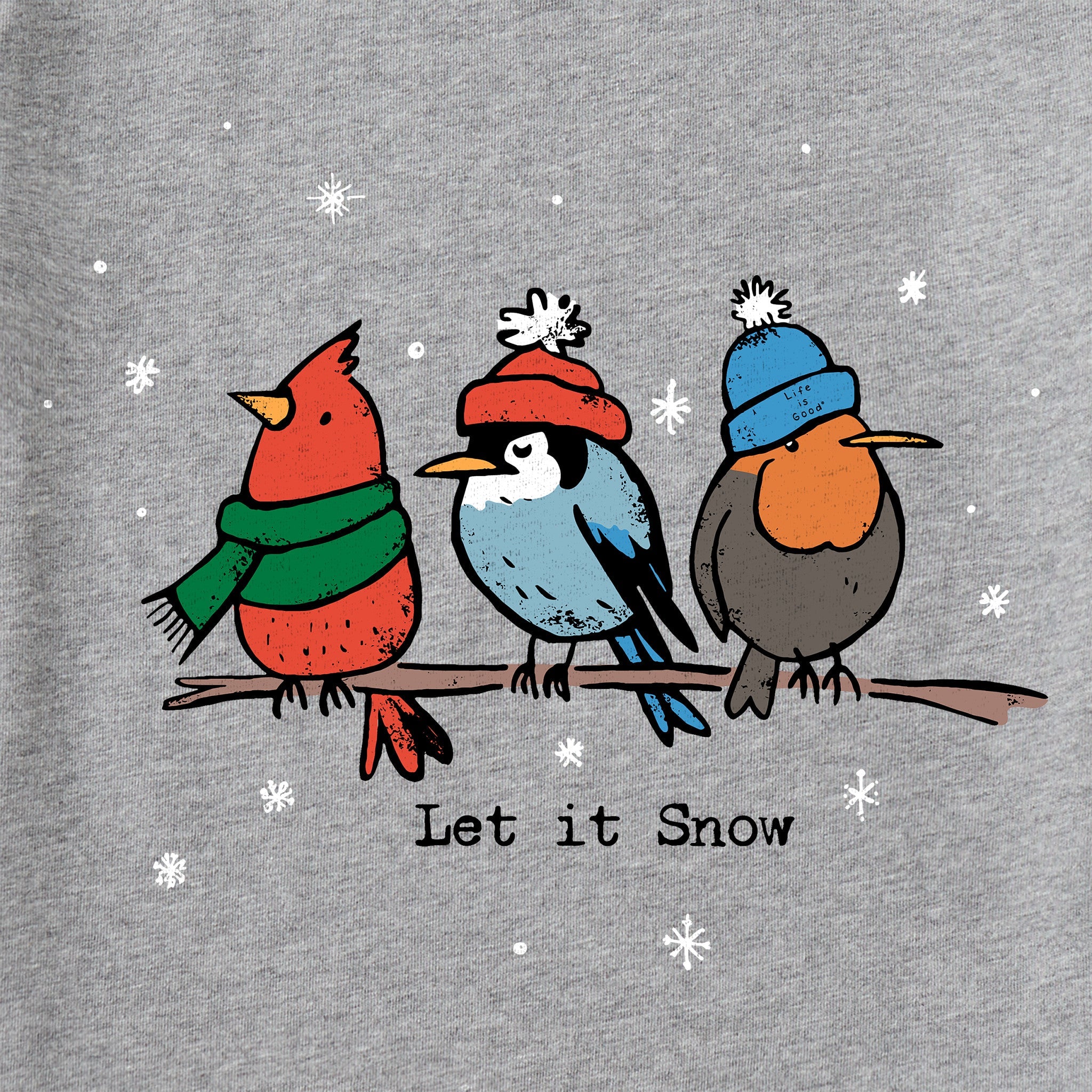 Women's Let it Snow Birds Long Sleeve Crusher Vee