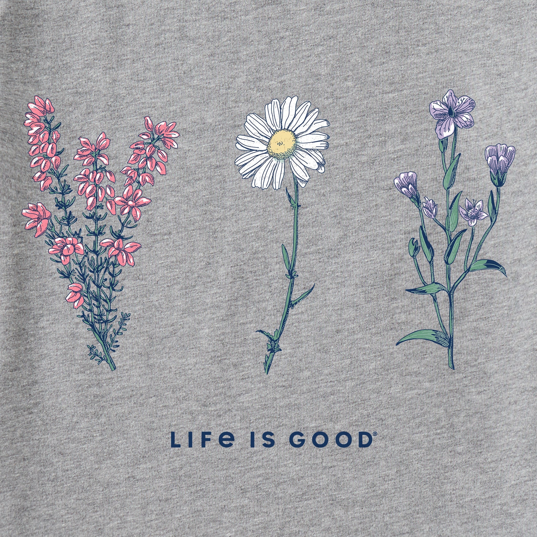 Women's Detailed Wildflowers Long Sleeve Crusher Vee