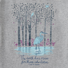 Women's Earth Has Music Heron Long Sleeve Crusher Vee