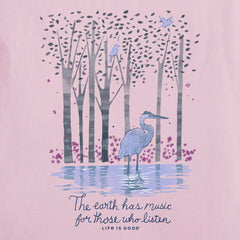 Women's Earth Has Music Heron Long Sleeve Crusher Vee