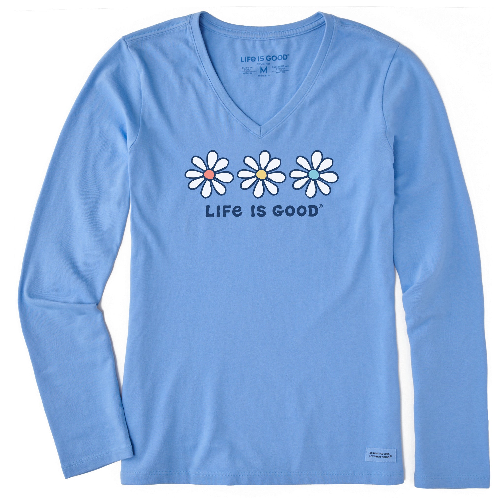 Women's 3 Daisies Long Sleeve Crusher Vee