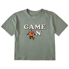 Women's Game On Hoop Short Sleeve Crusher Boxy Tee