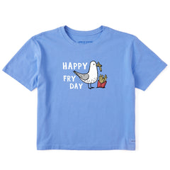 Women's Happy Fry Day Short Sleeve Crusher Boxy Tee