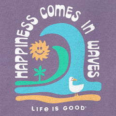 Women's Happiness Comes in Waves Short Sleeve Crusher Boxy Tee