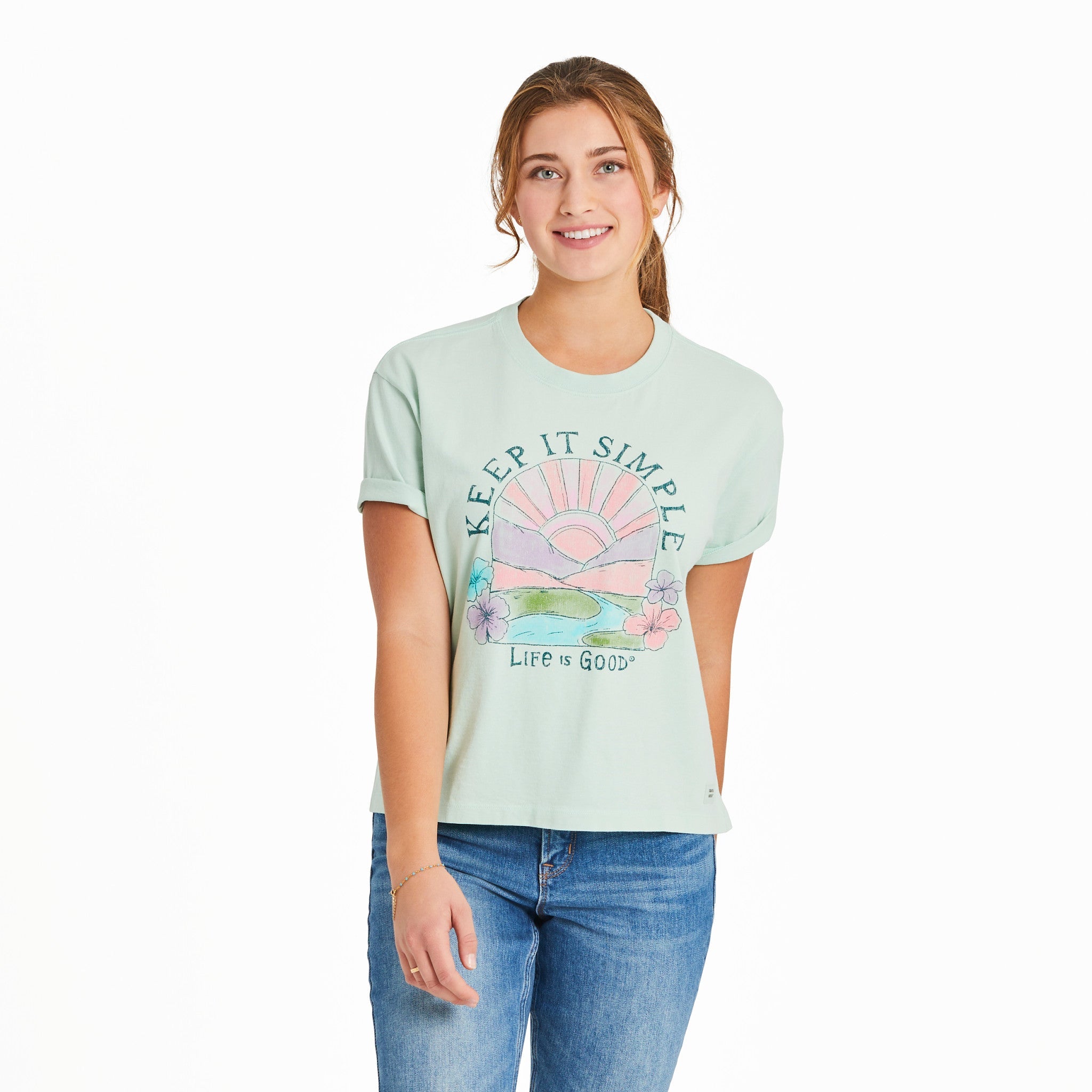 Women's Keep It Simple Sun Short Sleeve Crusher Boxy Tee