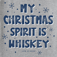 Men's My Christmas Spirit is Whiskey Long Sleeve Crusher Tee