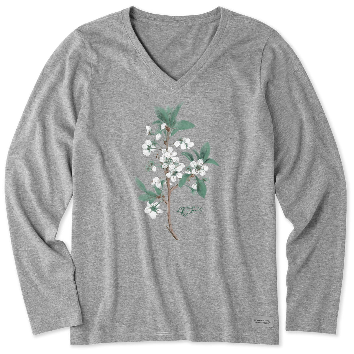 Women's Antique Plum Blossom Painting Long Sleeve Crusher Vee