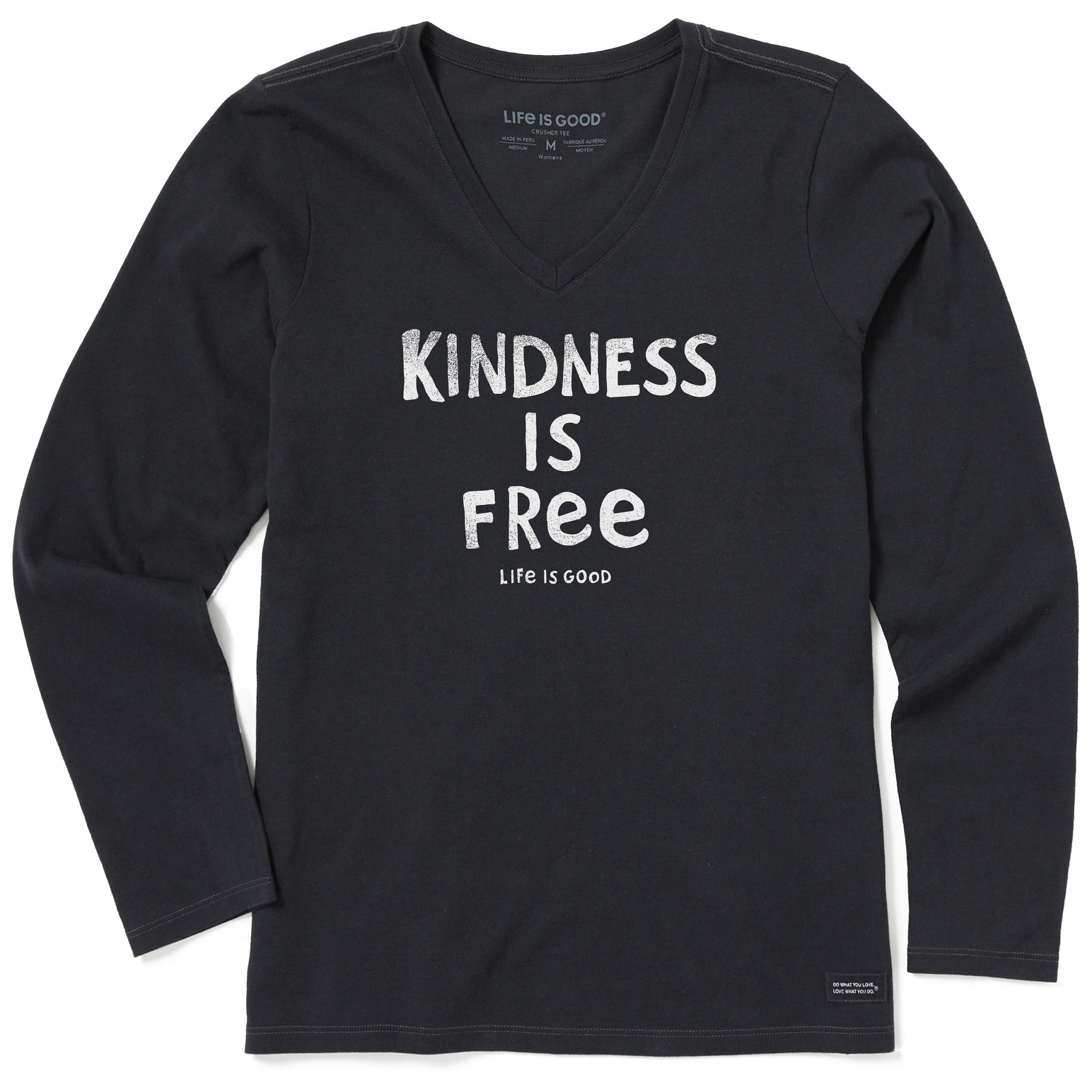 Women's Kindness is Free Long Sleeve Crusher Vee