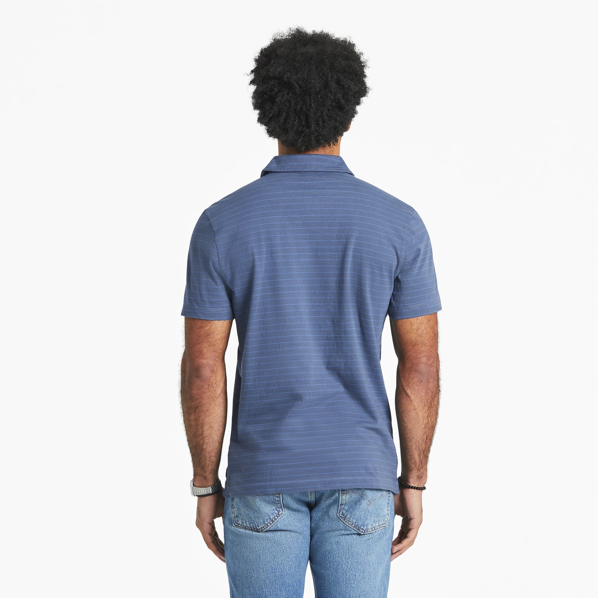 Men's Solid Short Sleeve Striped Crusher-LITE Polo
