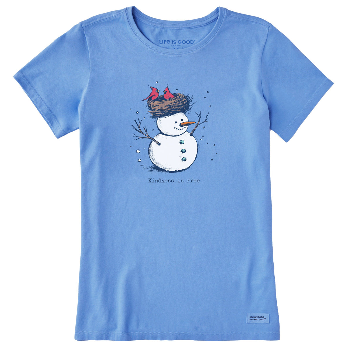 Women's Kindness is Free Snowman Short Sleeve Crusher Tee