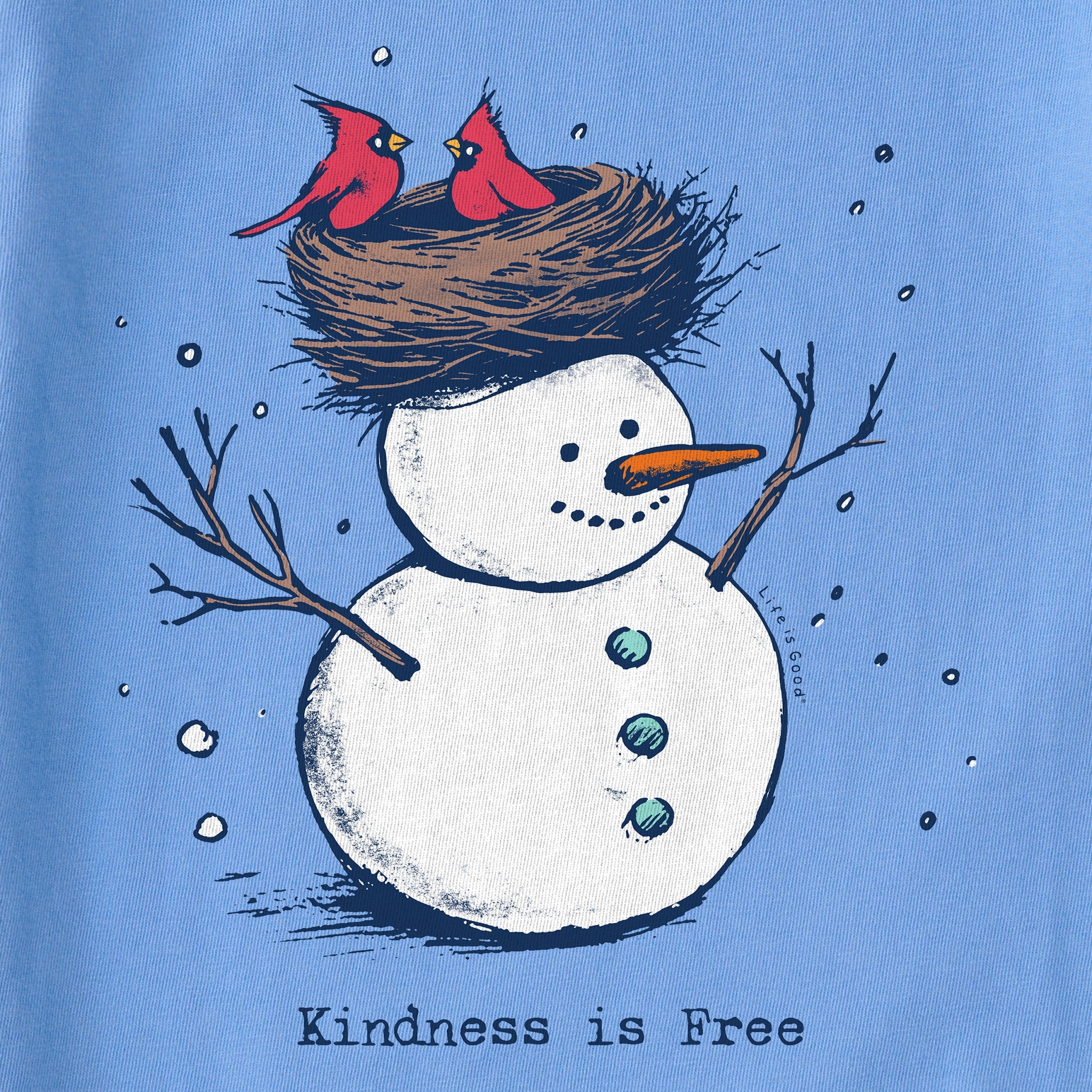 Women's Kindness is Free Snowman Short Sleeve Crusher Tee