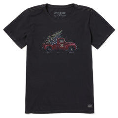 Women's Christmas Tree Truck Short Sleeve Crusher Tee