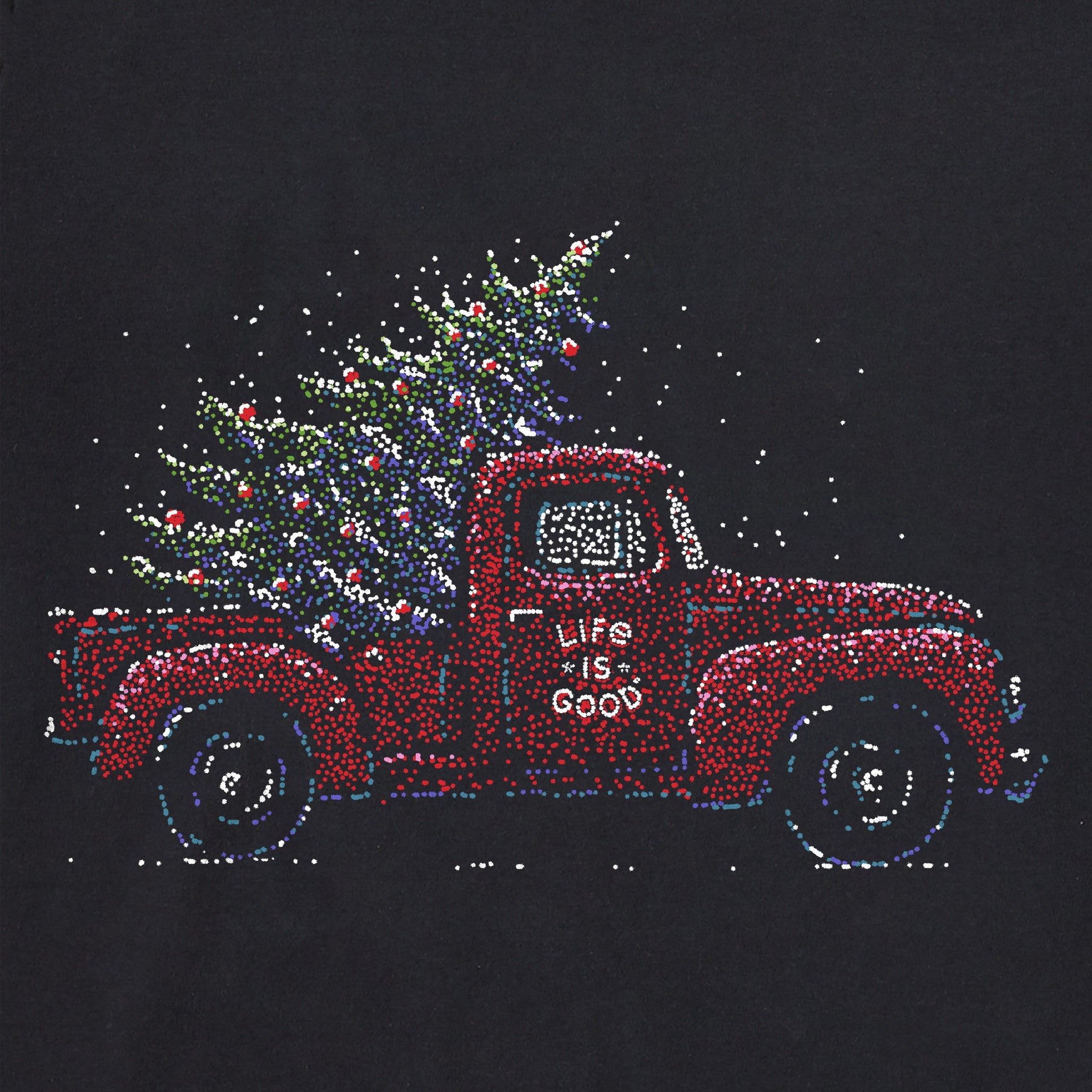 Women's Christmas Tree Truck Short Sleeve Crusher Tee