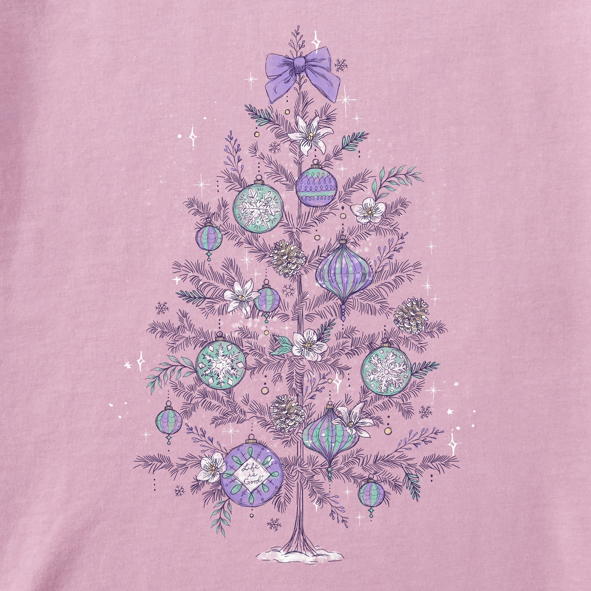 Women's Dreamy Christmas Tree Long Sleeve Crusher Tee