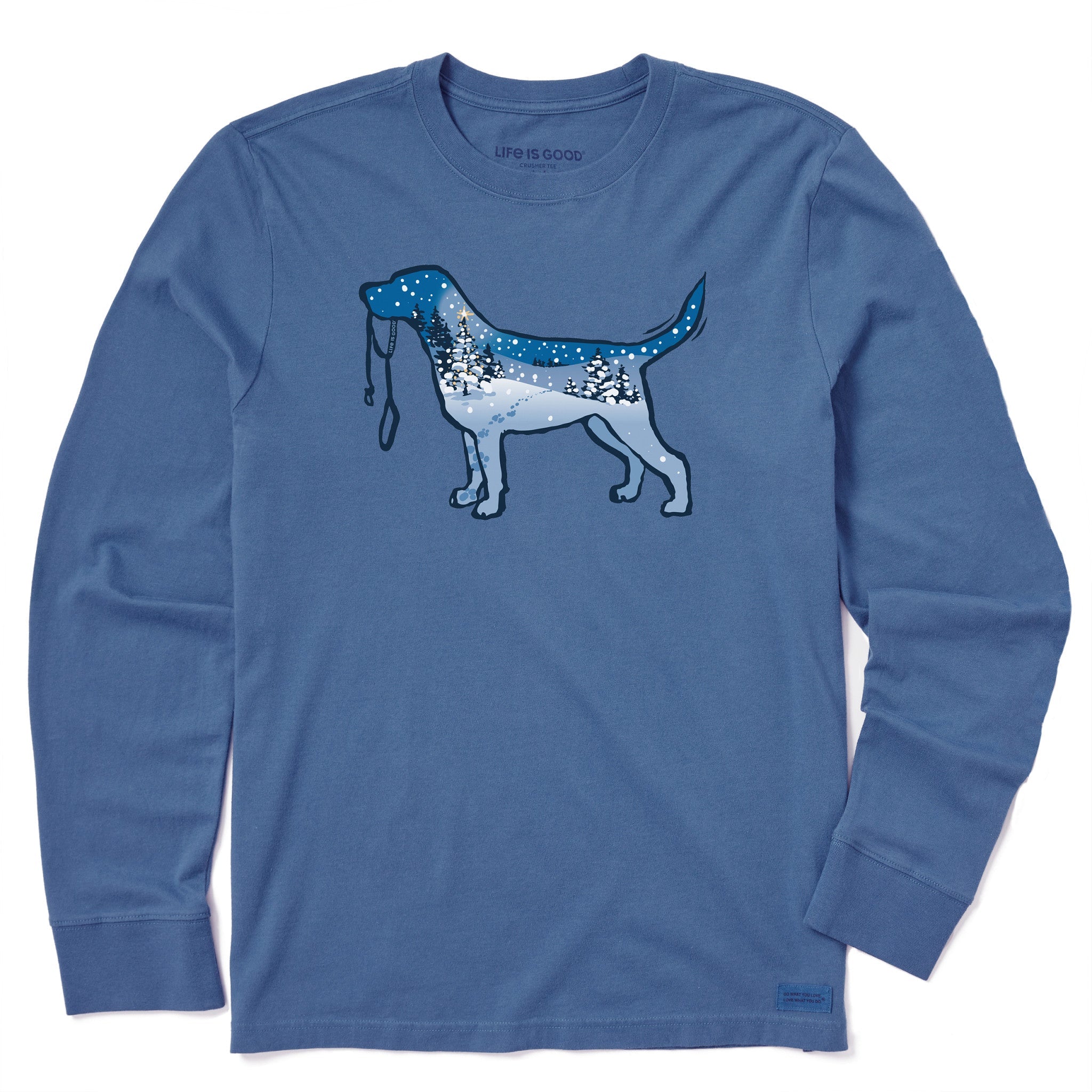 Men's Snowscape Dog Long Sleeve Crusher Tee