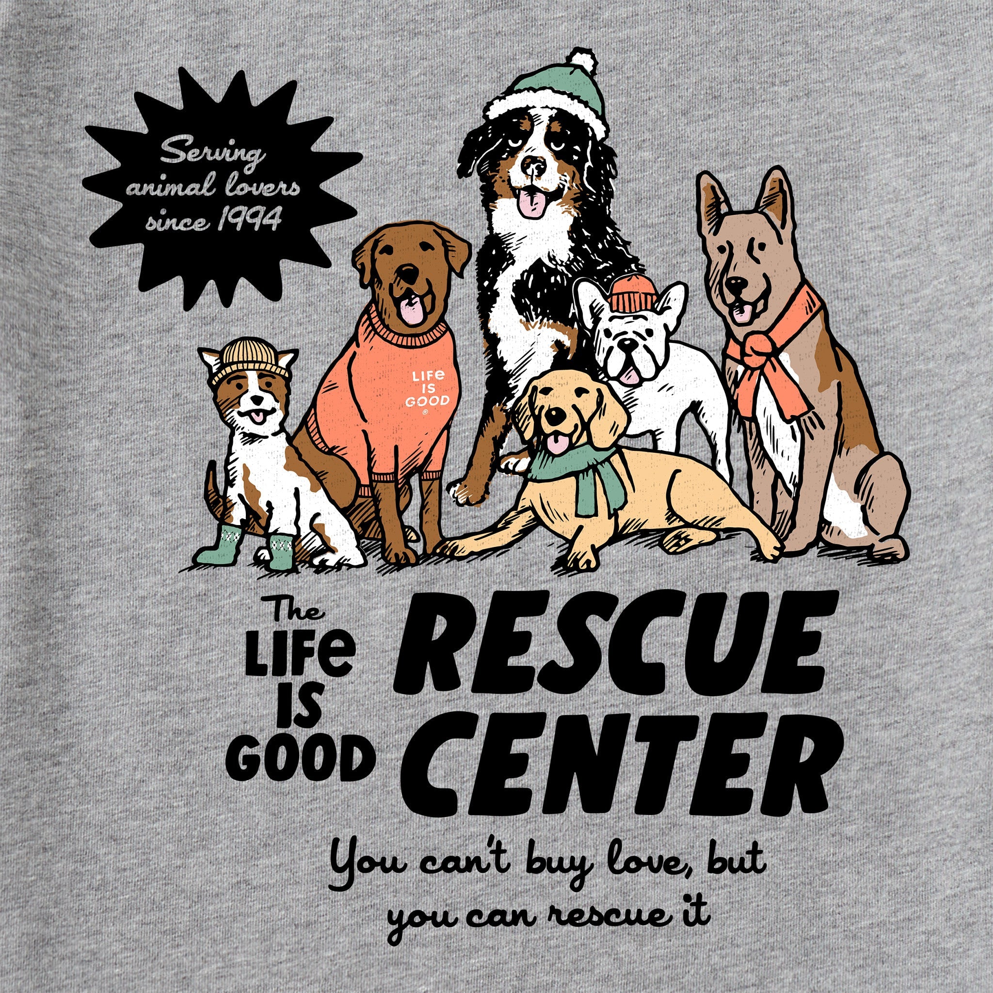 Men's LIG Rescue Center Dogs Short Sleeve Crusher Tee