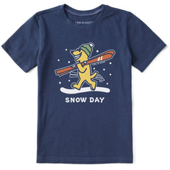 Kids Rocket Ski Snow Day Short Sleeve Crusher Tee