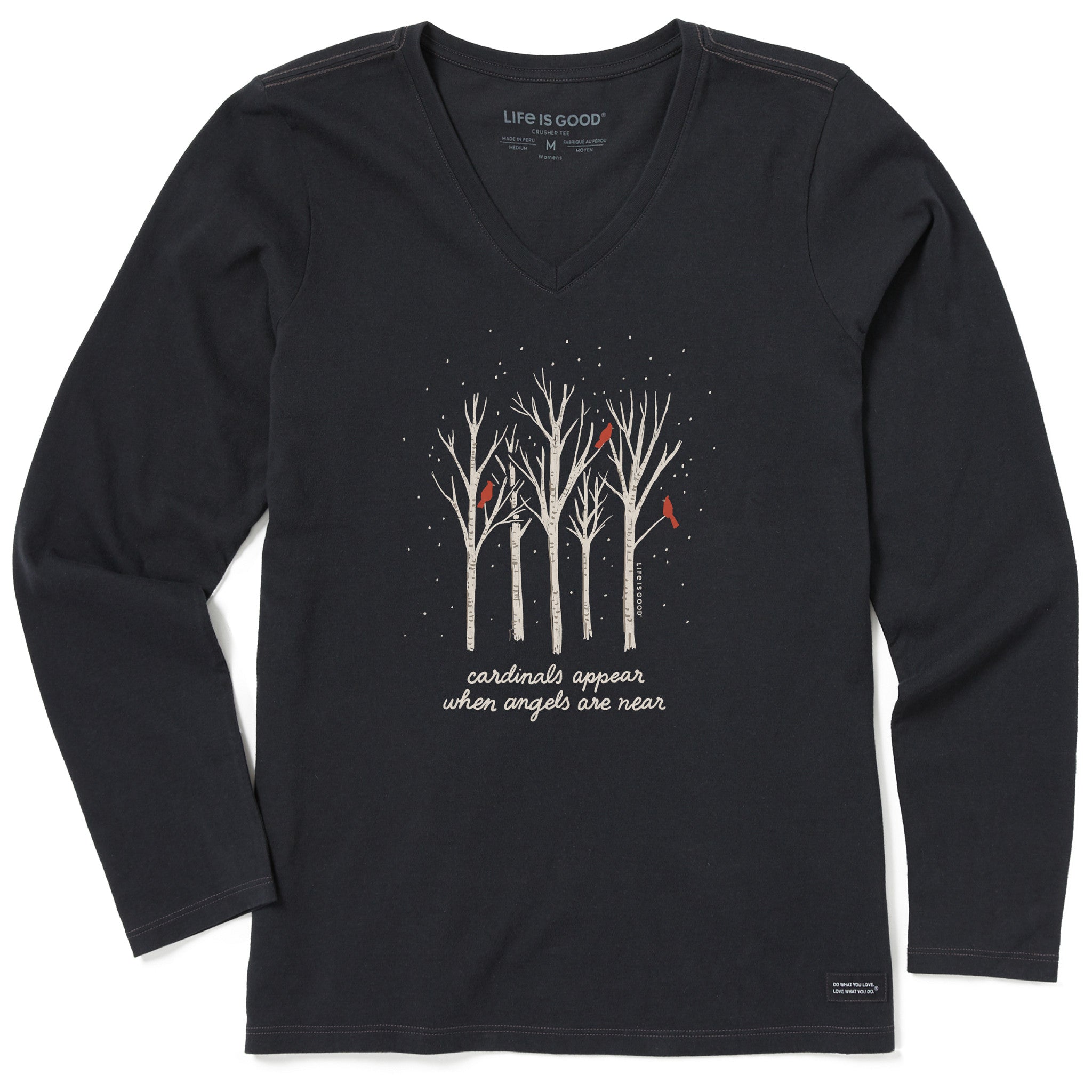 Women's Cardinals Appear Birch Trees Long Sleeve Crusher Vee