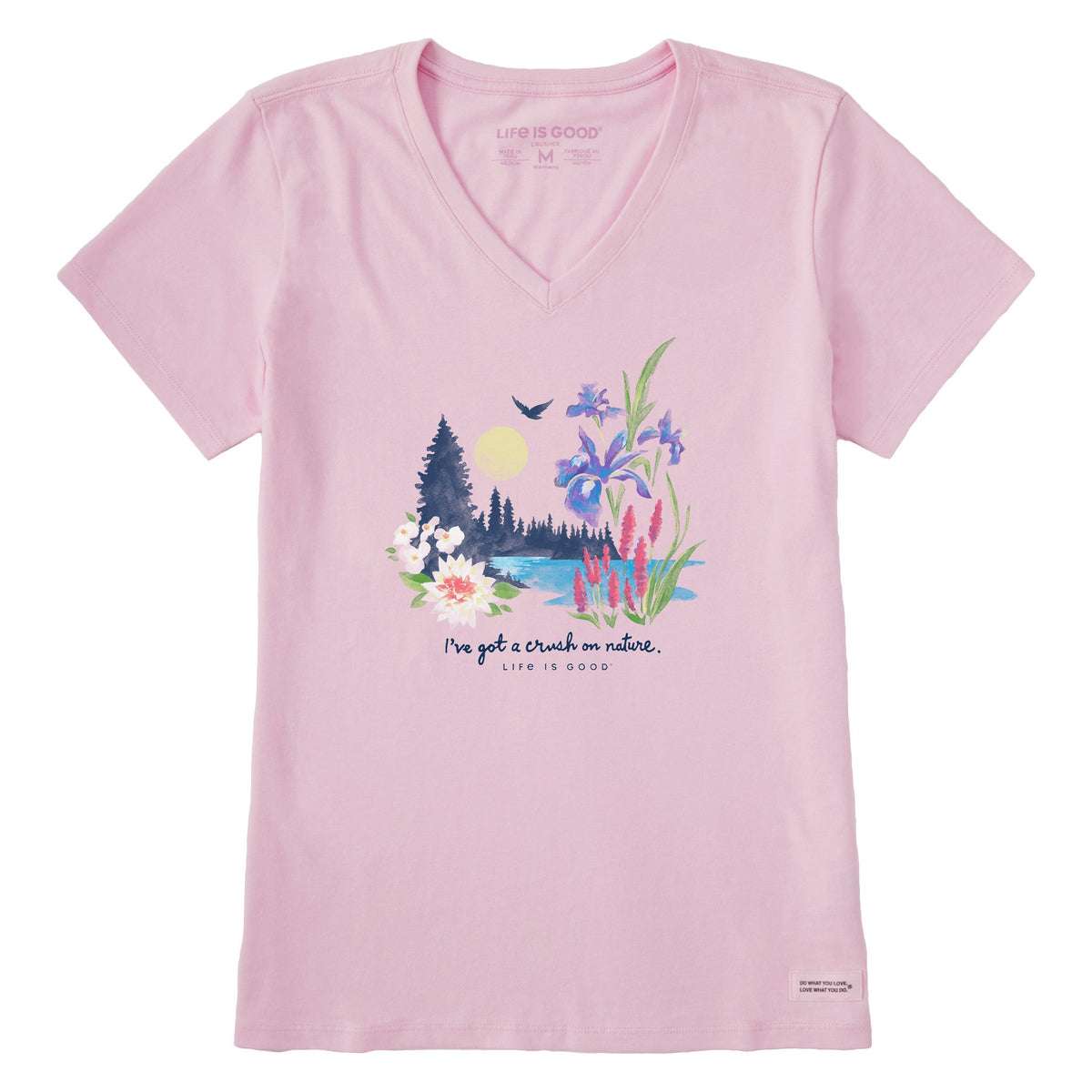 Women's Lakescape Crush on Nature Short Sleeve Vee
