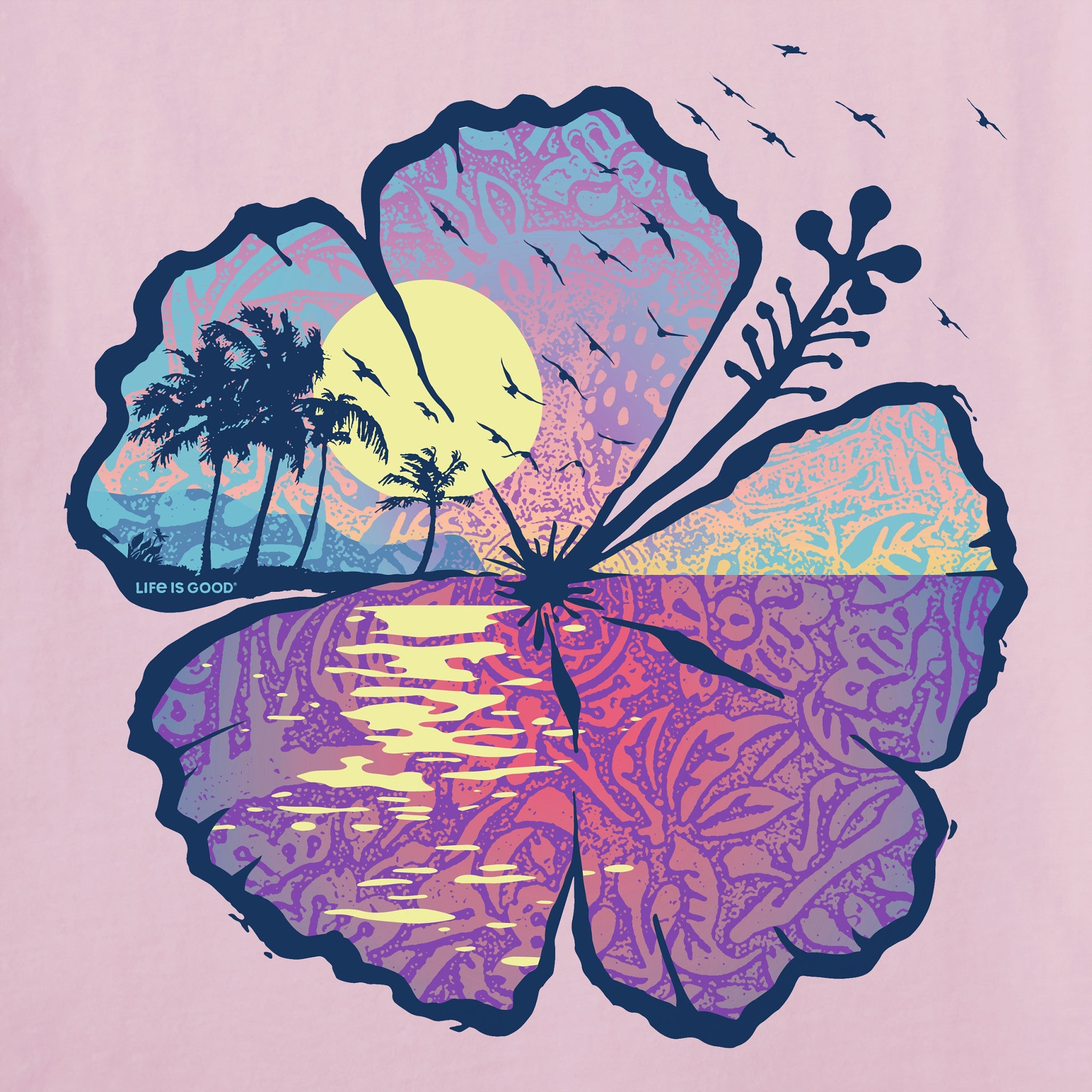 Women's Hibiscus-scape Short Sleeve Tee