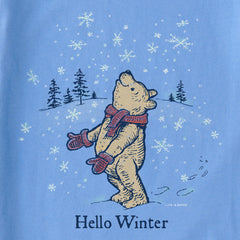 Women's Hello Winter Winnie Long Sleeve Crusher Vee
